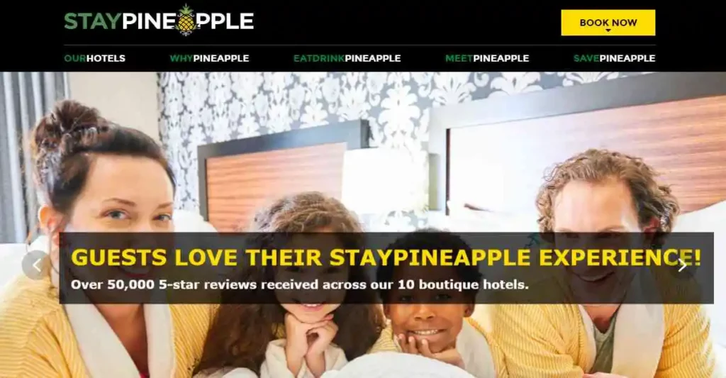 Staypineapple Hotel Home Page